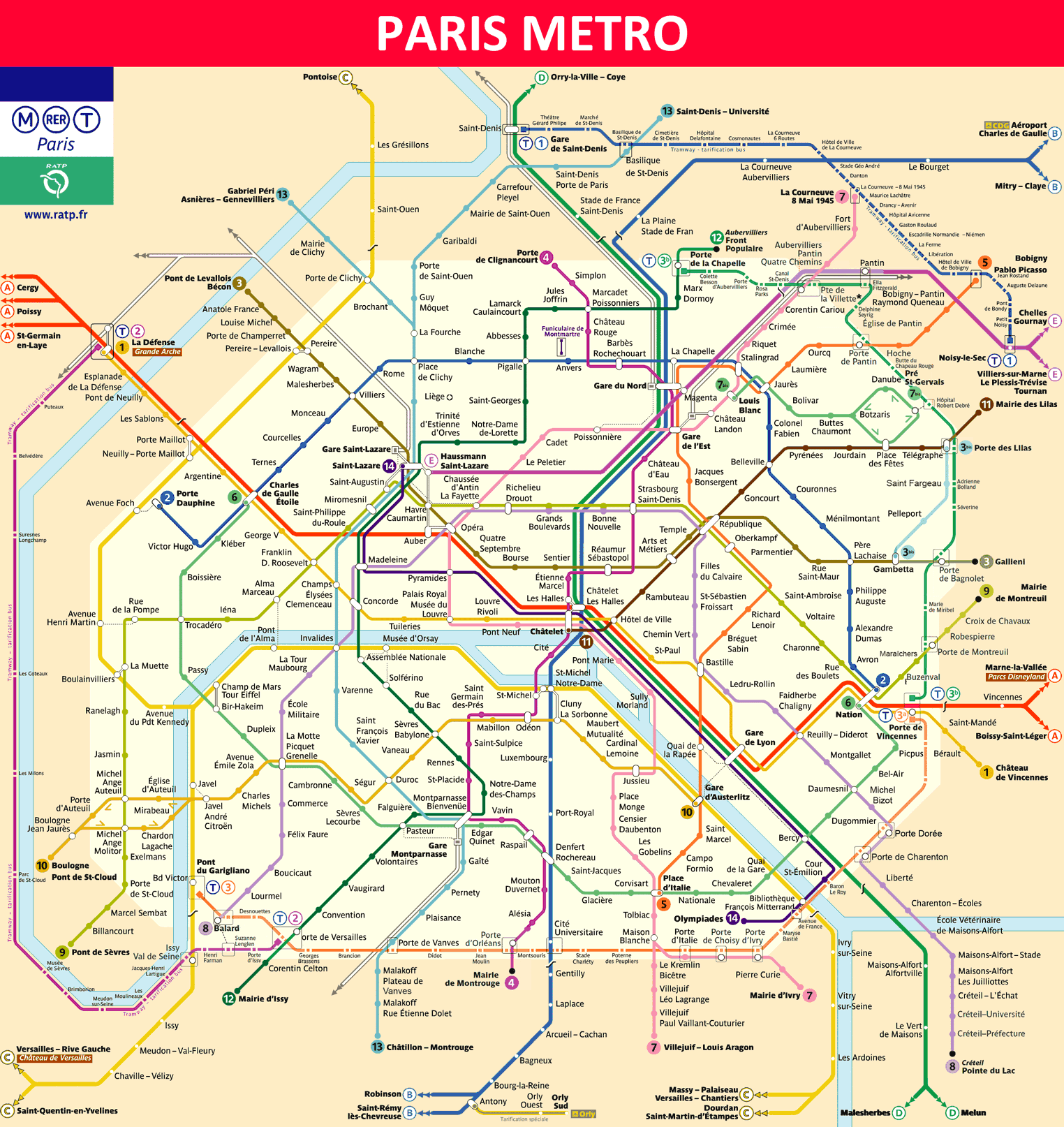 Paris Metro Map 2018 - Timetable, Ticket Price, Tourist Information
